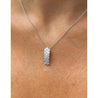 Princess Cut Cluster Pendant Drop Necklace in 18K White Gold