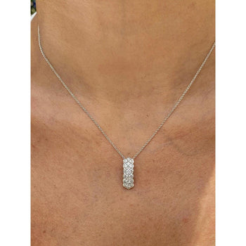 Princess Cut Cluster Pendant Drop Necklace in 18K White Gold – Assay Jewelers