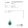 Rare GIA Certified 50 Carat Greenish Blue Zircon Pendant Necklace with Diamonds in Platinum & 18K Yellow Gold