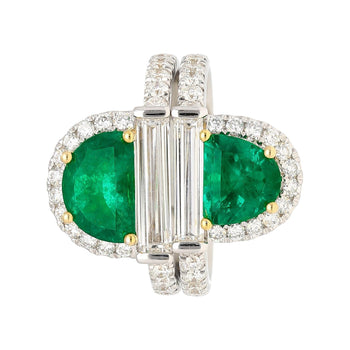 Rare Mariposa Vivid Green Muzo Old Mine Colombian Emerald and Diamond Stack Ring – Assay Jewelers