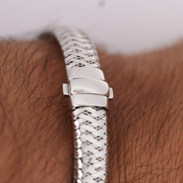 Roberto Coin 18K White Gold Woven Flexible Bangle Bracelet