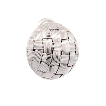 Roberto Coin Frosted Woven Round 18K White Gold Appassionata Stud Earrings – Assay Jewelers