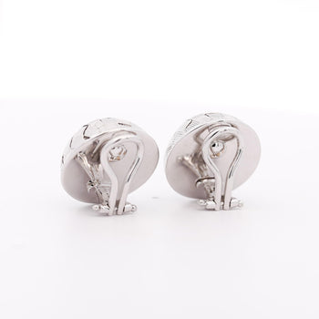 Roberto Coin Frosted Woven Round 18K White Gold Appassionata Stud Earrings – Assay Jewelers