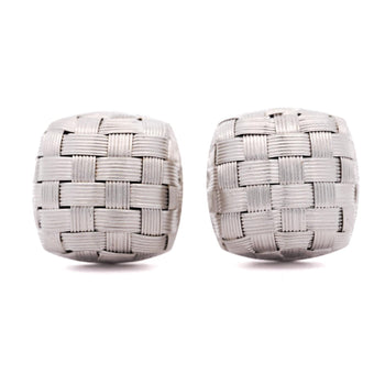 Roberto Coin Frosted Woven Square in 18K White Gold Appassionata Stud Earrings – Assay Jewelers