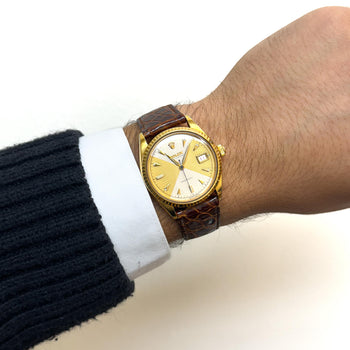 Rolex 34mm Oysterdate Precision 6294 Two Tone Honeycomb Bowtie Gold Watch – Assay Jewelers
