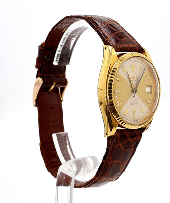 Rolex 34mm Oysterdate Precision 6294 Two Tone Honeycomb Bowtie Gold Watch – Assay Jewelers
