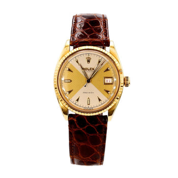 Rolex 34mm Oysterdate Precision 6294 Two Tone Honeycomb Bowtie Gold Watch – Assay Jewelers
