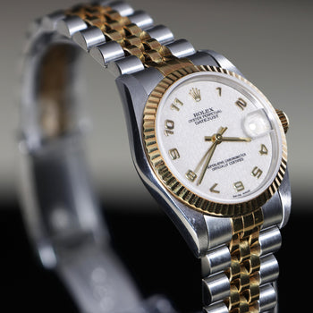 Rolex Datejust 68273 Two-Tone Jubilee Dial Fluted Bezel 31mm Watch 1998 Full Set – Assay Jewelers