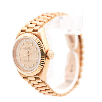Rolex Datejust Presidential Champagne 18K Gold Diamond Dial Fluted Watch – Assay Jewelers