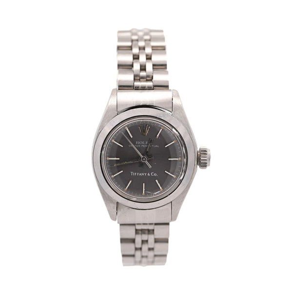 Rolex For Tiffany & Co. Oyster Perpetual 6718 24mm Steel Watch
