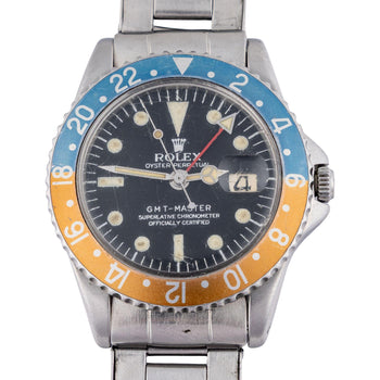 Rolex GMT-Master 1675 Pepsi Gilt Chapter Ring Dial PCG Box/Papers 1964 Year – Assay Jewelers