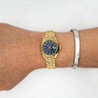 Rolex Lady DateJust 6917 Blue Dial 18K Gold President Bracelet Watch