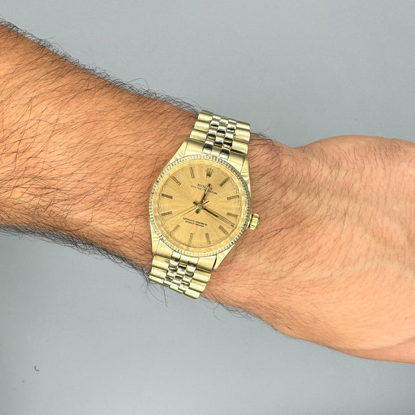 Rolex Oyster 1005 Champagne Dial Gold Vintage Watch