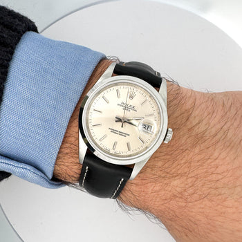 Rolex Oyster Date 15200 Automatic Watch Stainless Steel Silver Dial Strap – Assay Jewelers