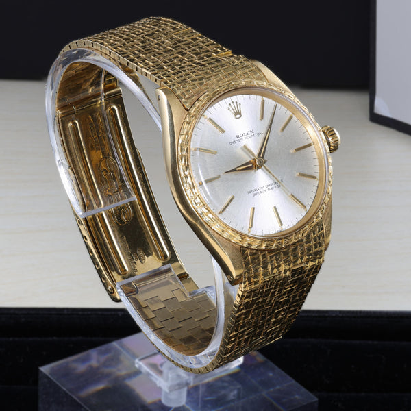 Rolex Oyster Perpetual 1028 18K Gold 34mm Watch Vintage 1963 w/box