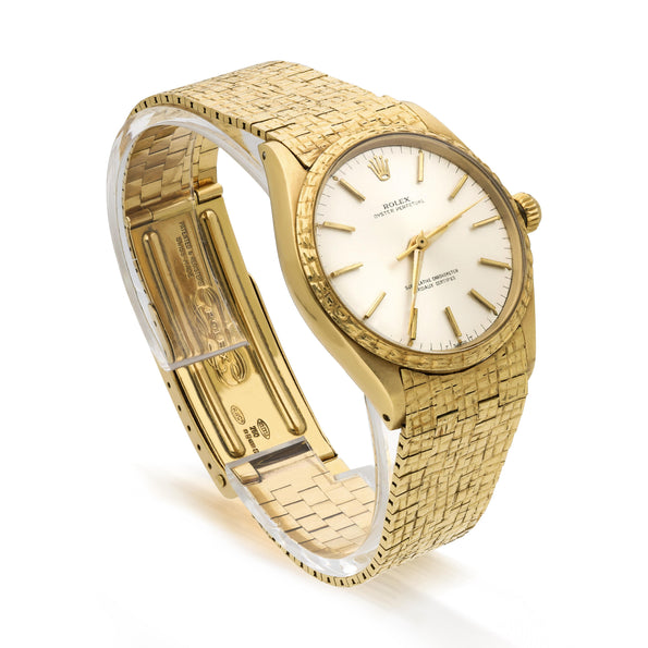 Rolex Oyster Perpetual 1028 18K Gold 34mm Watch Vintage 1963 w/box