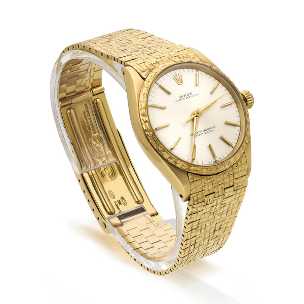 Rolex Oyster Perpetual 1028 18K Gold 34mm Watch Vintage 1963 w/box