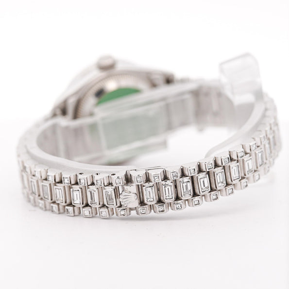 Rolex Platinum DateJust Presidential Watch 15 Carat Diamond 26mm