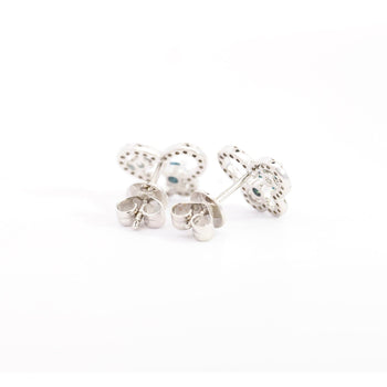 Round Cut Blue and White Diamond Butterfly Outline Stud Earrings – Assay Jewelers