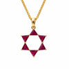 Ruby Star of David 18K Gold Pendant Necklace