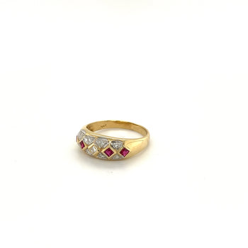 Ruby and Diamond Art Deco Square Pattern Vintage Ring – Assay Jewelers
