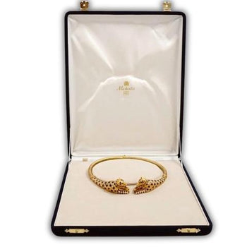Sapphire and Diamond 18K Gold Leopard Motif Choker Necklace – Assay Jewelers