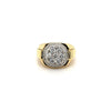 خاتم Signet Style Natural Round Diamond Cluster Mens Ring من الذهب عيار 18