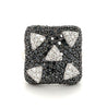 Starlit Night Black and White Diamond Cluster Ring in 18K White Gold