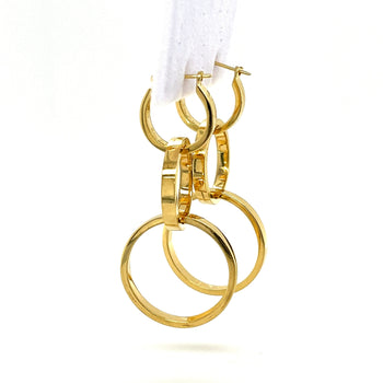 Tiffany & Co. 18K Gold Paloma Picasso 3 Ring Interlocking Hoop Earrings – Assay Jewelers