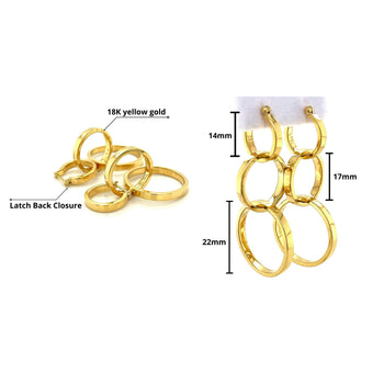 Tiffany & Co. 18K Gold Paloma Picasso 3 Ring Interlocking Hoop Earrings – Assay Jewelers