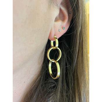 Tiffany & Co. 18K Gold Paloma Picasso 3 Ring Interlocking Hoop Earrings – Assay Jewelers