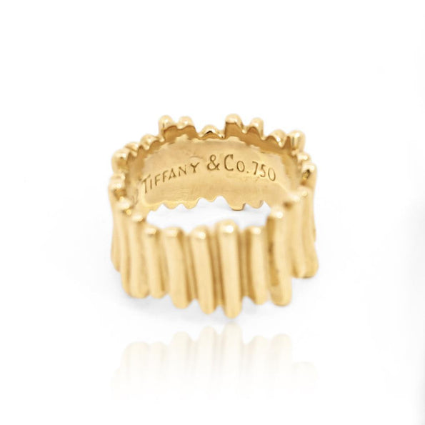Tiffany & Co. 18K Gold Ribbed Band Ring Circa 2002