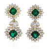 Tiffany and Co. Signed Emerald and Diamond Drop Earrings