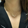 Tilted Initial 14K Gold Pendant Cable Chain Necklace
