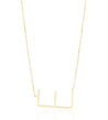 Tilted Initial 14K Gold Pendant Cable Chain Necklace