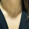 Tilted Initial 14K Gold Pendant Cable Chain Necklace