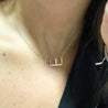 Tilted Initial 14K Gold Pendant Cable Chain Necklace