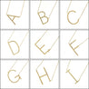 Tilted Initial 14K Gold Pendant Cable Chain Necklace