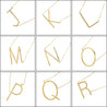 Tilted Initial 14K Gold Pendant Cable Chain Necklace