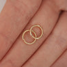 Tiny 9mm Rope Huggie Hoop 14k Gold Earrings