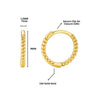 Tiny 9mm Rope Huggie Hoop 14k Gold Earrings