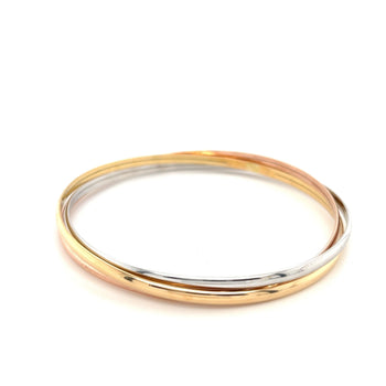 Tri-Color Interlocking Bangle in 18k White, Rose, and Yellow Gold – Assay Jewelers