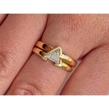 Triangle Cut Natural Diamond Double Banded Engagement Ring – Assay Jewelers