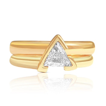 Triangle Cut Natural Diamond Double Banded Engagement Ring – Assay Jewelers