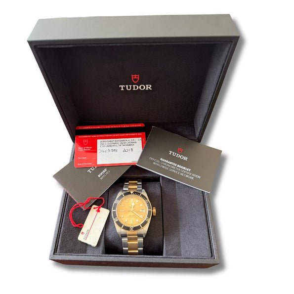 Tudor Black Bay S&G Two-Tone Champagne Dial Automatic Diver Watch Full Set