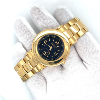 Van Cleef & Arpels 18K Gold 37MM Black Dial Automatic Watch in Gold Bracelet – Assay Jewelers