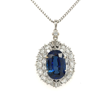 Van Cleef and Arpels Ceylon Blue Sapphire and Diamond Pendant Necklace – Assay Jewelers