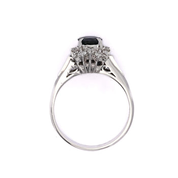 Vintage 1.04 Carat Sapphire and Round Diamonds in Filigree Platinum Ring – Assay Jewelers