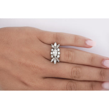 Vintage 1.85 Carat Marquise Cut Diamond Cocktail Platinum East-West Ring – Assay Jewelers
