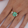 Vintage 5.06 Carat Emerald and Baguette Diamond in 18K Gold Ring